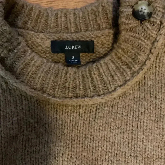J Crew Womens Oversize Wool Alpaca Blend Button Shoulder Crew Neck Sweater Small - Picture 2 of 5